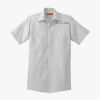 Short Sleeve Striped Industrial Work Shirt Thumbnail